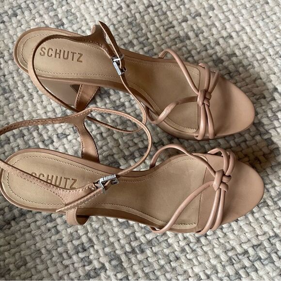 NEW SCHUTZ Tan Nude Kelsie Platform Heel 10 - Picture 3 of 6